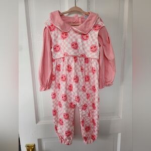 Super Cute Pink Smiley Face Romper